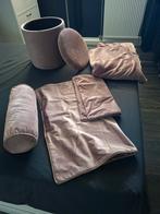 Kussenhoezen, poef en kleed (oud) roze, Huis en Inrichting, Woonaccessoires | Kussens, Ophalen, Roze, Vierkant