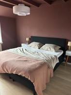 Zwarte boxspring 180x200, Huis en Inrichting, Ophalen, Zo goed als nieuw, Tweepersoons