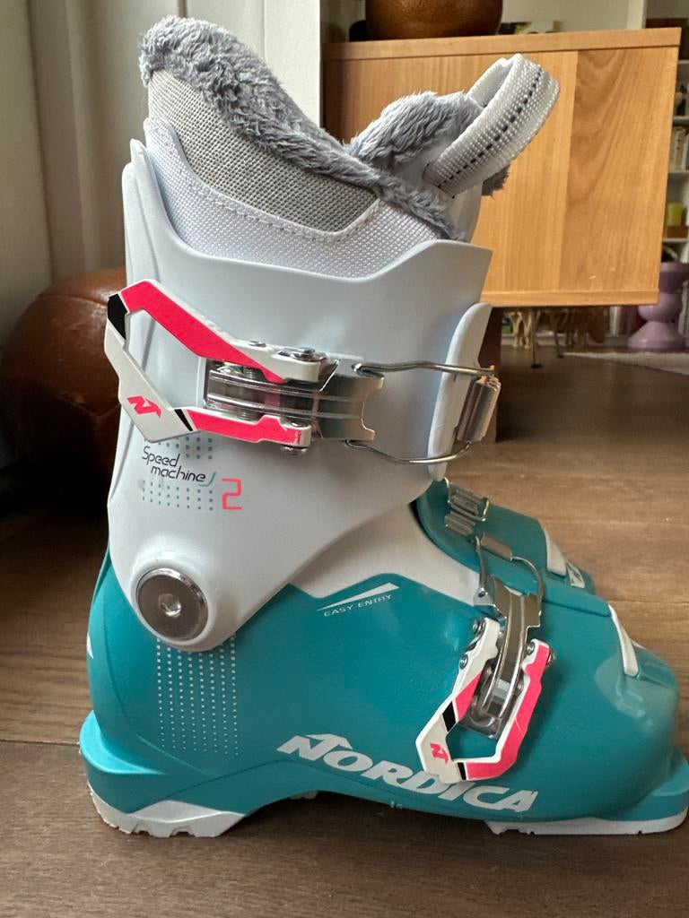 Nordica skischoenen maat 19.5 - bijna nieuw! Blauw/wit, Sport en Fitness, 160 tot 180 cm, Schoenen, Ophalen of Verzenden, Zo goed als nieuw