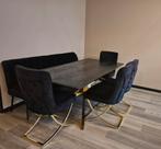 richmond blackbone eettafel (visgraat) zwart/goud onderstel, Huis en Inrichting, Tafels | Eettafels, Ophalen, 200 cm of meer, 50 tot 100 cm