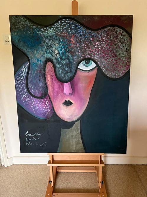 Groot formaat Acryl/olie op doek, Antiek en Kunst, Kunst | Schilderijen | Modern, Ophalen