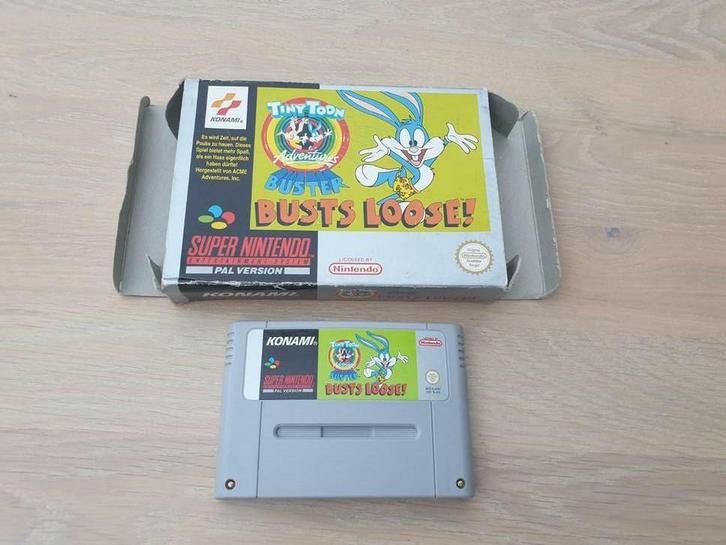Tiny Toons Adventures Buster Busts Loose !, Spelcomputers en Games, Games | Nintendo Super NES, Gebruikt, Platform, 1 speler, Vanaf 3 jaar