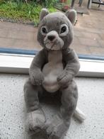 Grijze velours poes kat van IKEA met geborduurde blauwe ogen, Ophalen of Verzenden, Zo goed als nieuw, Poes