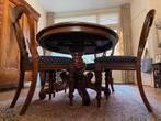 Antieke ronde mahonie Biedermeier eetkamerset, Ophalen