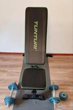 Te koop: complete fitness set (bank + halters), Sport en Fitness, Fitnessmaterialen, Ophalen, Zo goed als nieuw, Fitnessbank