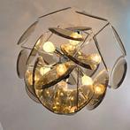 vistosi chrome met rookglas kroonluchter mid century 70's, Ophalen of Verzenden, Zo goed als nieuw, Glas