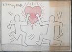 Keith Haring, "The Heart" 1984 groot litho, Estate stempel, Antiek en Kunst, Ophalen of Verzenden