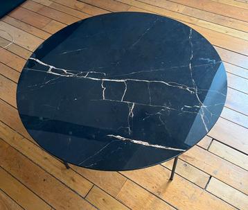Woood bijzettafel vida zwart marmer look beschikbaar voor biedingen