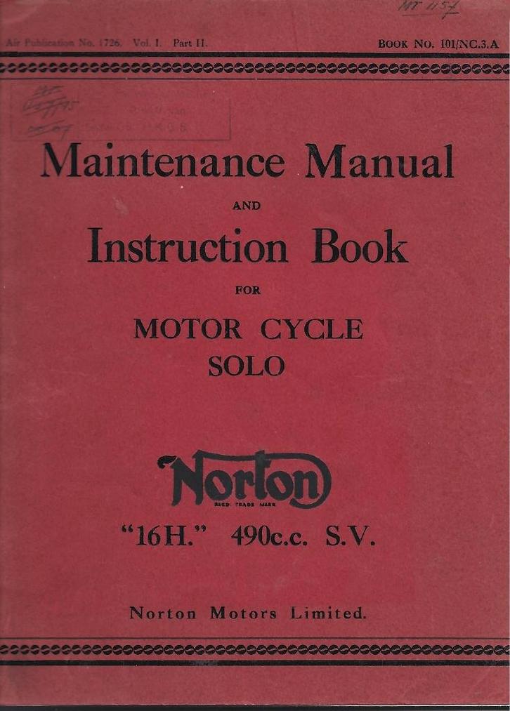 Norton 16 H manual maintenance handleiding (6158z) motor, Motoren, Handleidingen en Instructieboekjes, Overige merken, Ophalen of Verzenden