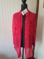 Langere doorschijnende Zara blouse rood, nieuw. Maat S., Verzenden, Zara, Nieuw, Maat 36 (S)