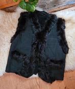 Vintage lammy shearling Afghaanse waistcoat bodywarmer 70s, Niet ingevuld, Zwart, Maat 42/44 (L), Niet ingevuld