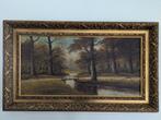 Olieverf Schilderij – Boslandschap met Brug, Ophalen of Verzenden