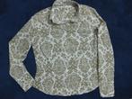 Tommy Hilfiger blouse shirt bloem camel bruin wit 38 M 8, Maat 38/40 (M), Ophalen of Verzenden, Bruin