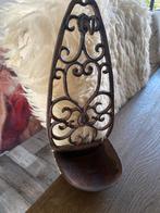 Metalen Kandelaar met Ornamenten, Gebruikt, Bruin, Ophalen of Verzenden, Metaal