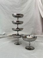 Vintage Franse RVS ijscoupes | inox dessert coupes | bistro, Huis en Inrichting, Ophalen, Zo goed als nieuw, Overige materialen