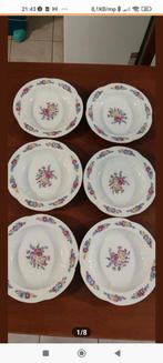 FREIBERGER mooie gebloemde diep borden 6x, Ophalen of Verzenden, Zo goed als nieuw, Bord(en), Overige stijlen