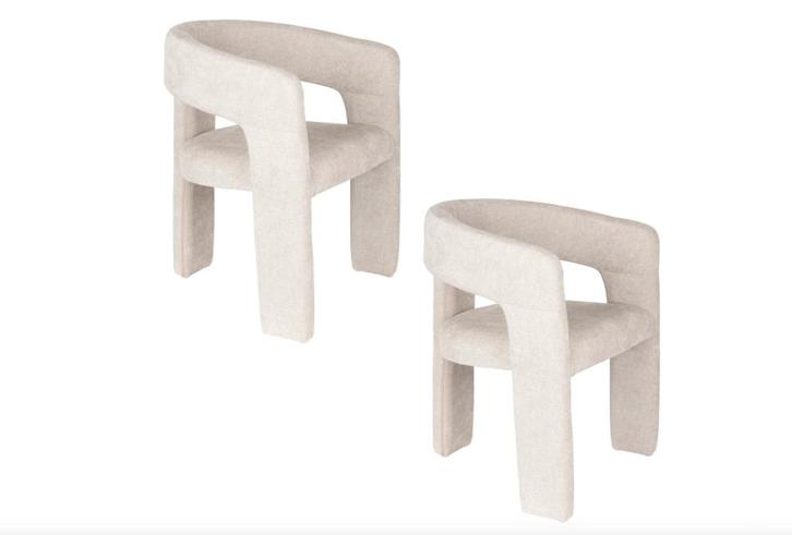 Housecraft Valentin Eetkamerstoel Beige Set 2 | €398, nu, Huis en Inrichting, Stoelen, Nieuw, Twee, Overige kleuren, Ophalen of Verzenden
