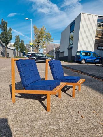 Set vintage fauteuils jaren 70 beuken frame  beschikbaar voor biedingen