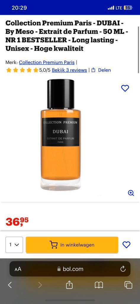 Dubai collection premium (extrait de parfum) blijft 48+, Sieraden, Tassen en Uiterlijk, Uiterlijk | Parfum, Nieuw, Ophalen of Verzenden