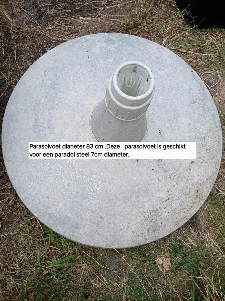 Witte Parasolvoet., Tuin en Terras, Parasols, Gebruikt, Ophalen of Verzenden