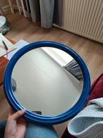 Retro blauwe plastic spiegel, Minder dan 50 cm, Rond, Ophalen of Verzenden, Zo goed als nieuw