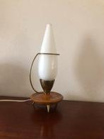 Vintage teak met messing schemerlamp, Ophalen of Verzenden, Zo goed als nieuw, Minder dan 50 cm