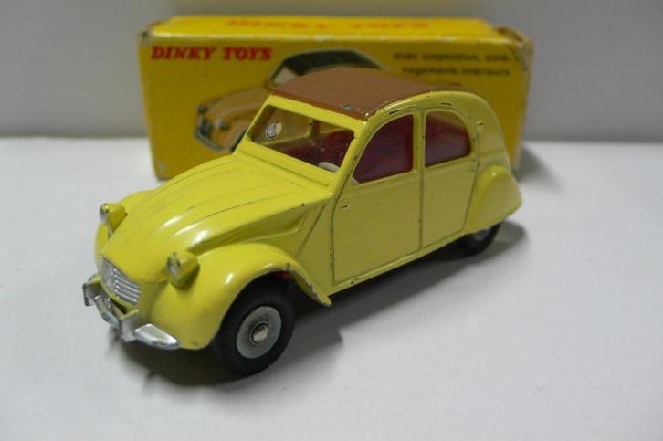 citroen 2cv 1961 - dinky toys france -org. lak/doosje, Hobby en Vrije tijd, Modelauto's | 1:43, Gebruikt, Auto, Dinky Toys, Verzenden