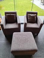 Fauteuil 2stuks met poef, Ophalen of Verzenden, Twee