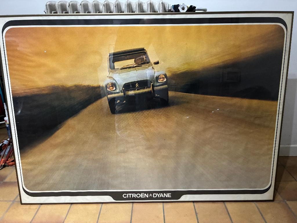 Citroen Dyane originele poster met lijst (aangepaste prijs), Ophalen, Gebruikt, Auto's