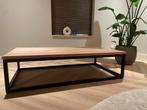 LUMZ Eiken Salontafel met Stalen Poot, Huis en Inrichting, Tafels | Salontafels, Ophalen, Gebruikt, 100 tot 150 cm, Eikenhout