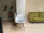 Witte kuip stoel beuken onderstel - 6 stuks, Huis en Inrichting, Stoelen, Ophalen, Kunststof, Gebruikt, Wit