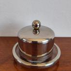 Botervloot glas en zilverkleurige stolp, Ophalen of Verzenden, Zo goed als nieuw