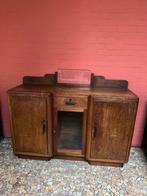 Antiek houten dressoir, orgineel glas., Ophalen
