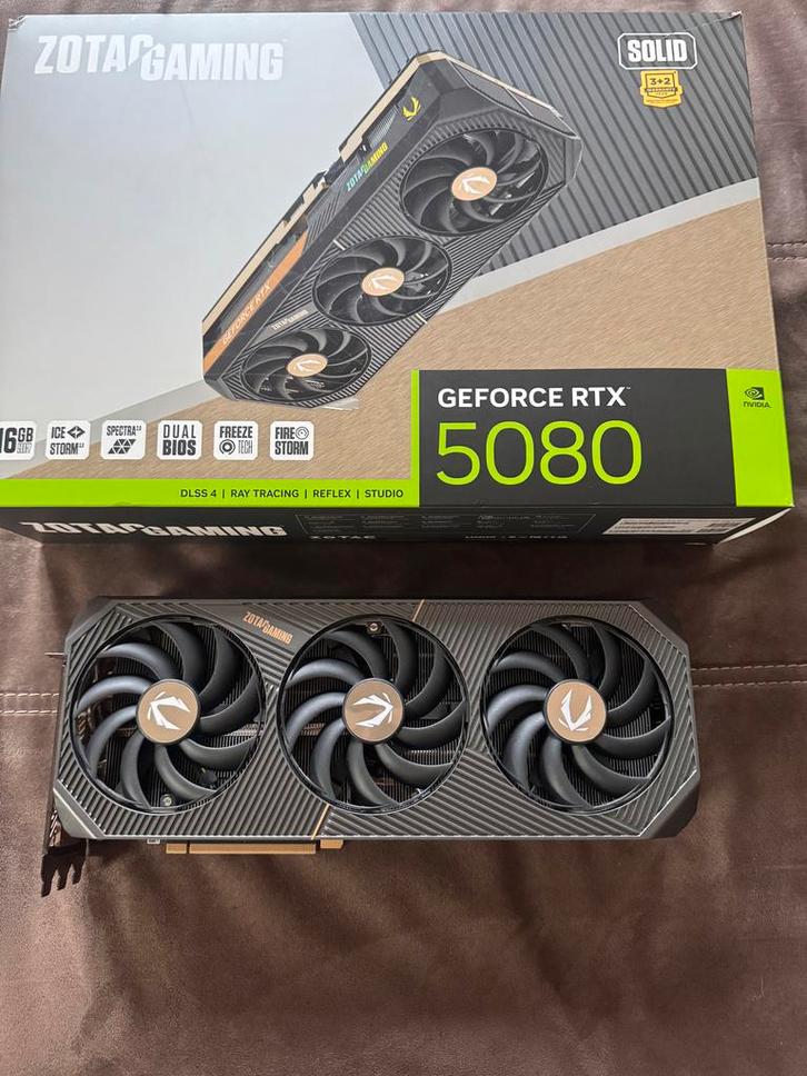 Zotac GAMING GeForce RTX 5080 SOLID, Computers en Software, Videokaarten, Zo goed als nieuw, Nvidia, PCI-Express 5.0, Overige soorten