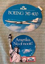 Stickers KLM Boeing 747-400 en Amerika, Verzamelen, Verzenden, Zo goed als nieuw