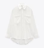 Zara satijnen oversized blouse overhemd wit maat M, Maat 38/40 (M), Nieuw, Ophalen of Verzenden, Wit
