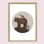 Bosdieren poster: Beer, otter en muis gaan zwemmen Printable, Verzenden, Nieuw, Wanddecoratie