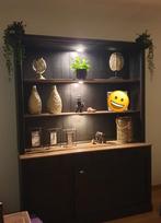 Zwarte buffet kast, Ophalen, Gebruikt, Glas, 25 tot 50 cm