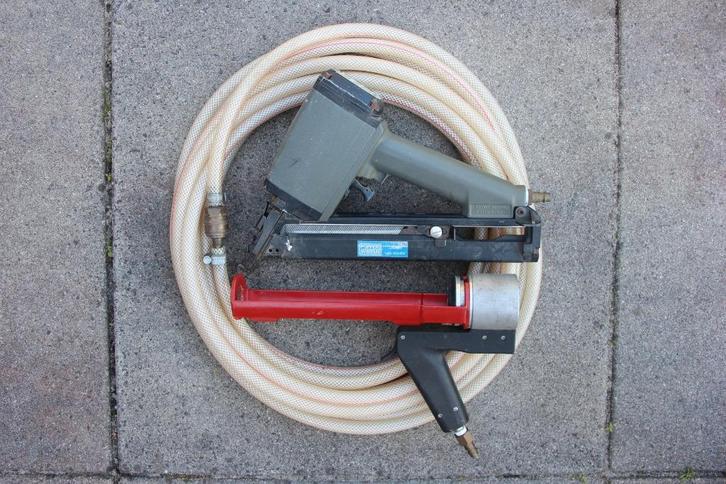 Senco spijkerapparaat type SFN 1 + MK kitpistool pneumatisch, Doe-het-zelf en Verbouw, Gereedschap | Handgereedschap, Gebruikt