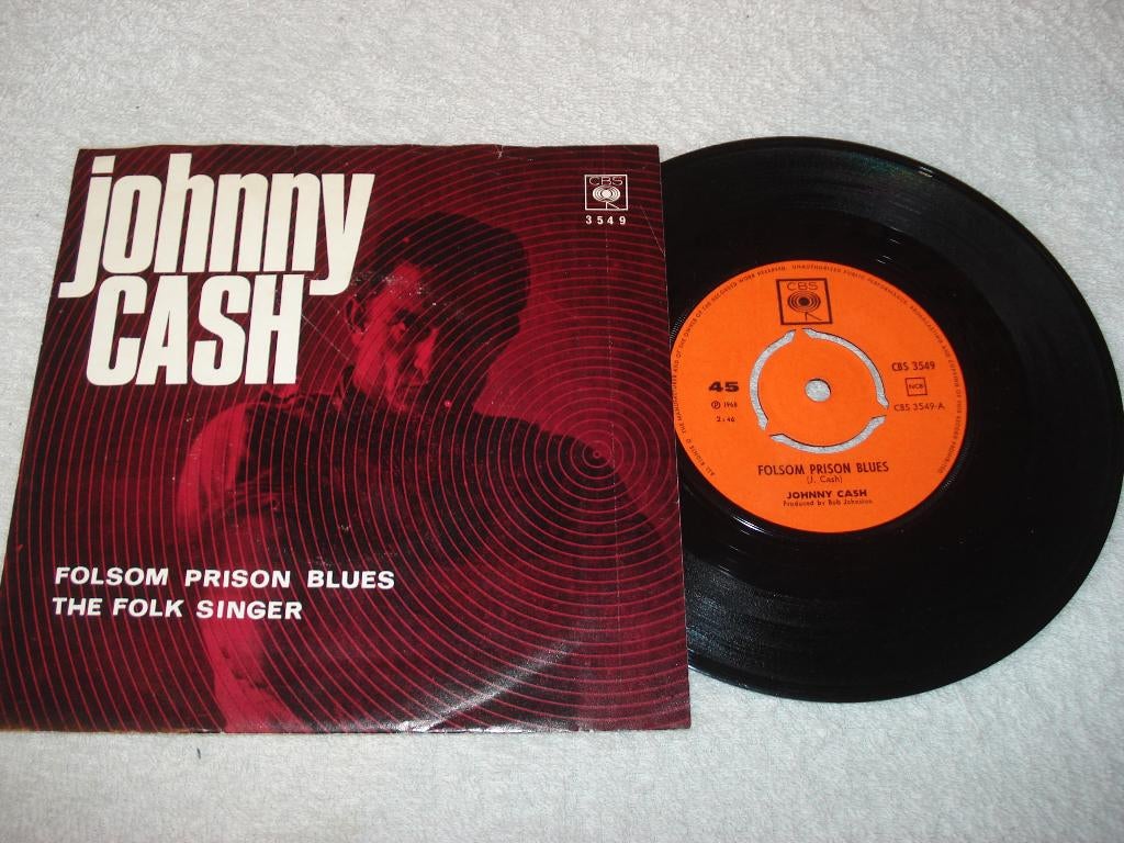 Johnny Cash  Folsom Prison Blues   Noorwegen   Orgineel, Ophalen of Verzenden, Zo goed als nieuw, Country en Western