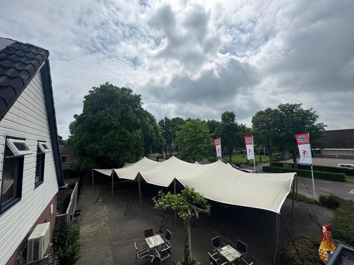 Stijlvolle stretchtent 20x10 te huur, Hobby en Vrije tijd, Feestartikelen | Verhuur, Gebruikt, Overige, Ophalen