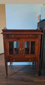 Prachtige antieke theekast wielen incl. origineel dienblad, Ophalen