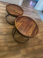 Leuke salon- bijzet tafels., Ophalen, Gebruikt, Rond, 50 tot 100 cm