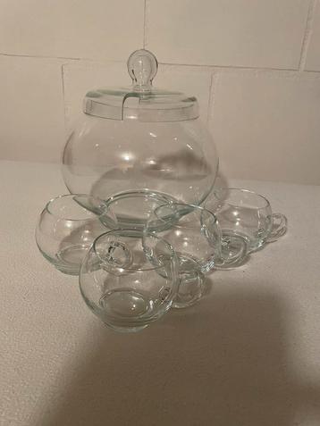Tk mooie glazen bowlset: een grote kom met 4 glazen beschikbaar voor biedingen