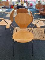 Vintage eetkamerstoelen (4) Deens 70s, Ophalen, Gebruikt, Bruin, .