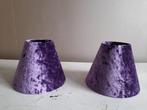 Lampenkapjes / klemkapjes paars velvet / velours 2 stuks, Ophalen, Overige kleuren, Rond, Nieuw