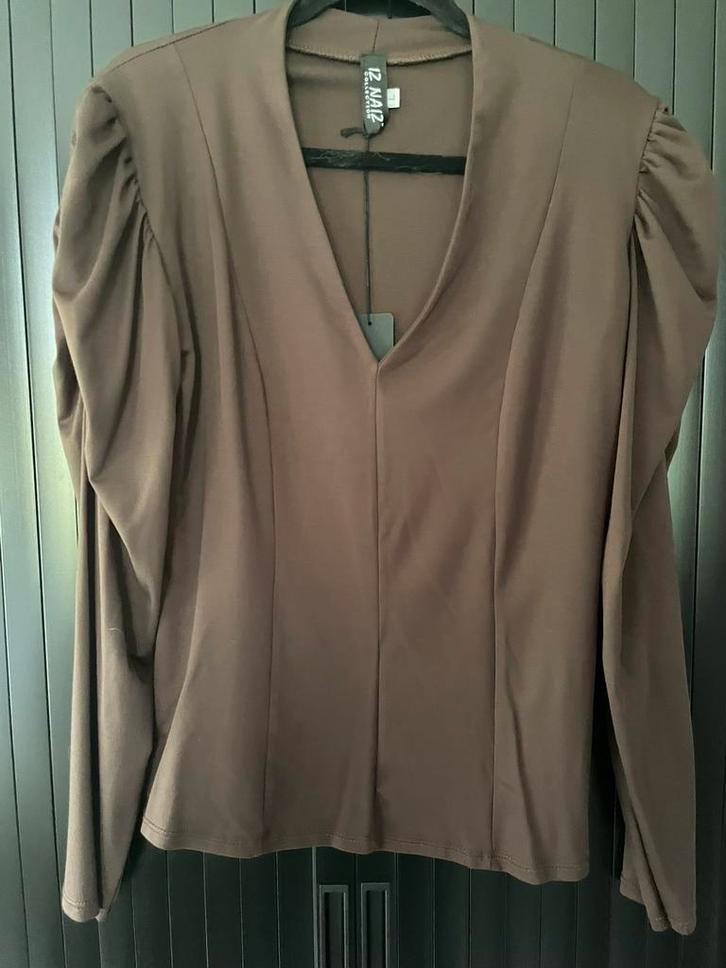 Stijlvol shirt Iz Naiz d.bruin L - nieuw-, Kleding | Dames, Tops, Nieuw, Maat 42/44 (L), Bruin, Lange mouw, Verzenden