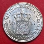 Halve gulden 1929b. UNC., ½ gulden, Zilver, Ophalen of Verzenden, Koningin Wilhelmina