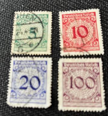 Deutsches Reich 1923 Rentenmarken Mi 338 340 341 343 gebr beschikbaar voor biedingen