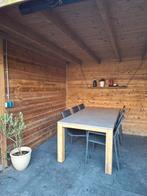 Tuintafel, betonnen tafelblad, Ophalen, Gebruikt, Rechthoekig, Hout